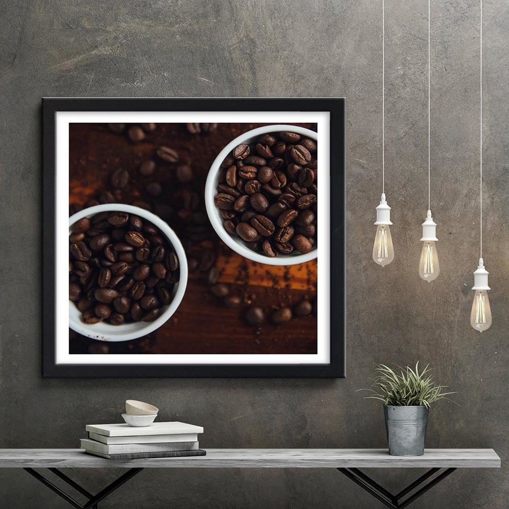 Glezna melnā rāmī - Cups Full Of Coffee Home Trends