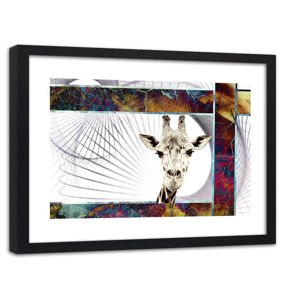 Glezna melnā rāmī - Curious Giraffe Home Trends