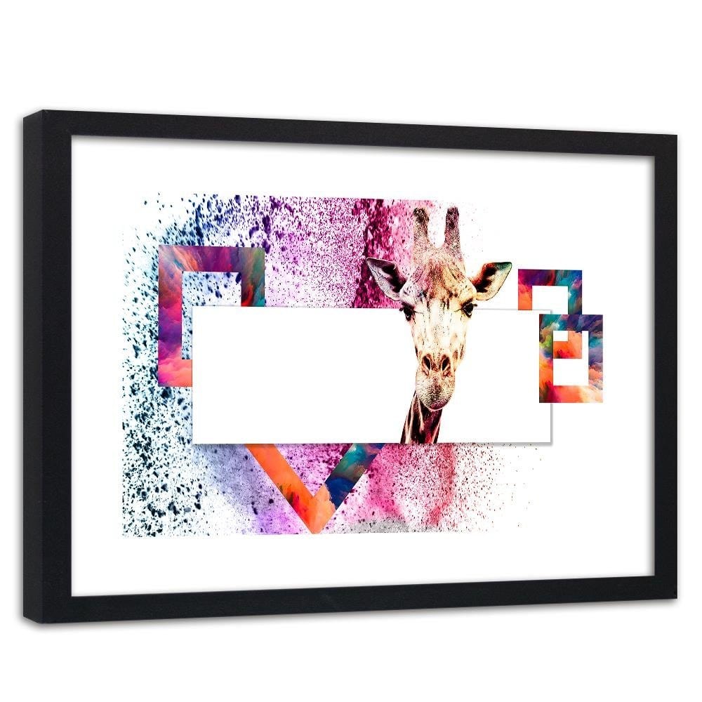 Glezna melnā rāmī - Curious Giraffe Home Trends
