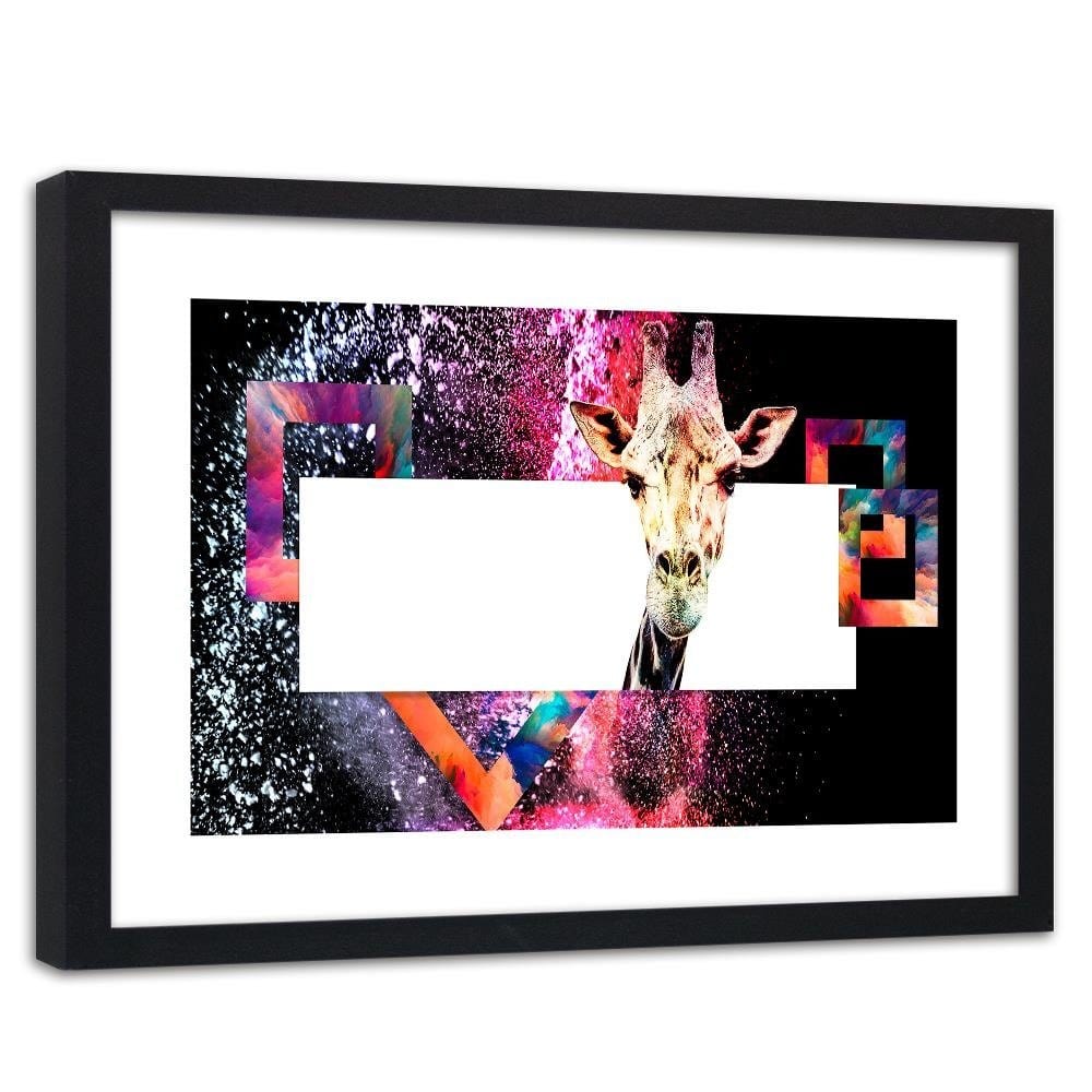 Glezna melnā rāmī - Curious Giraffe Home Trends