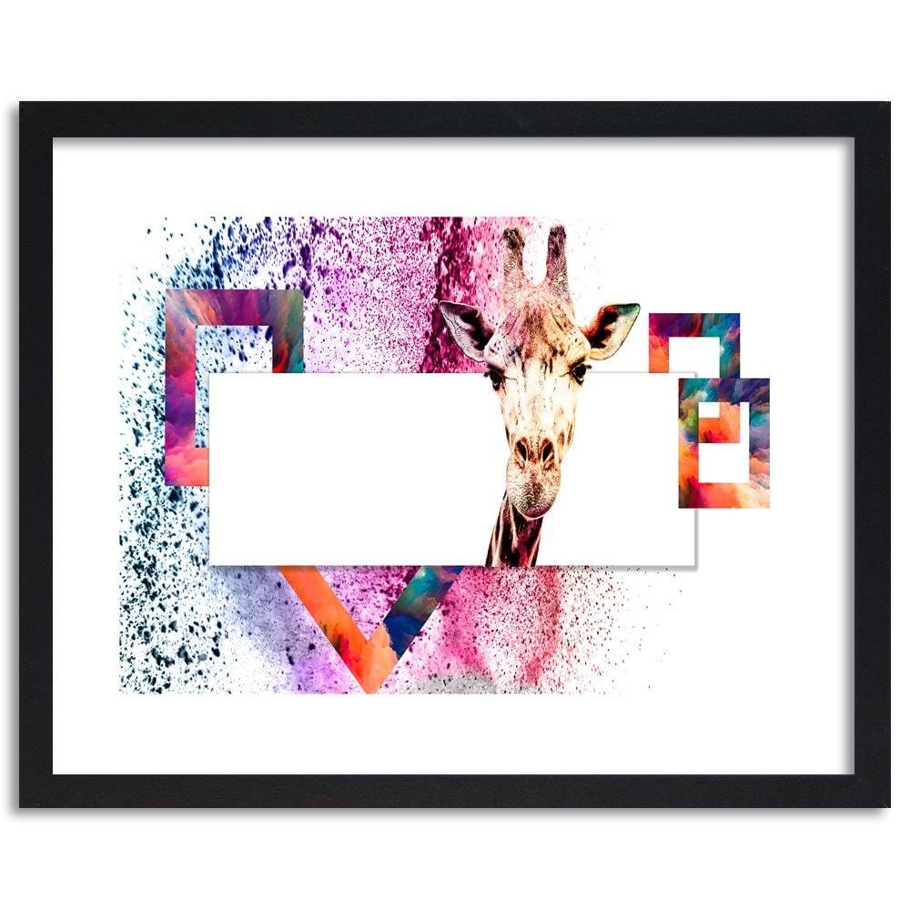 Glezna melnā rāmī - Curious Giraffe Home Trends