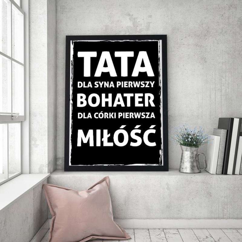 Glezna melnā rāmī - Dad for his son the first hero Home Trends