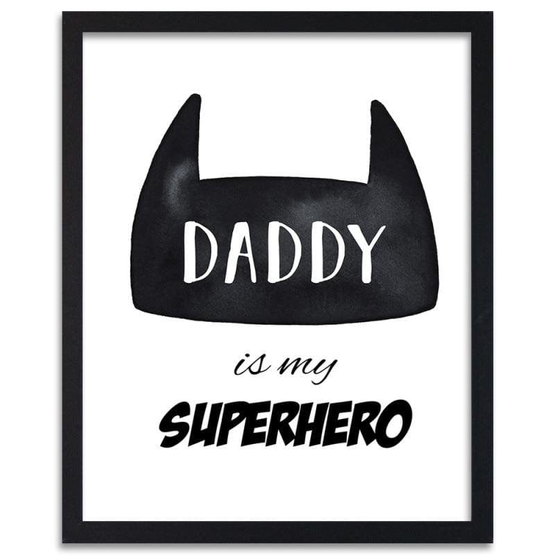 Glezna melnā rāmī - Daddy is my superhero Home Trends