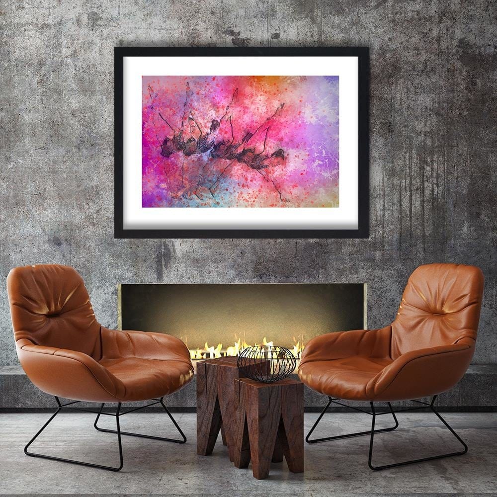 Glezna melnā rāmī - Dancers Abstraction Home Trends