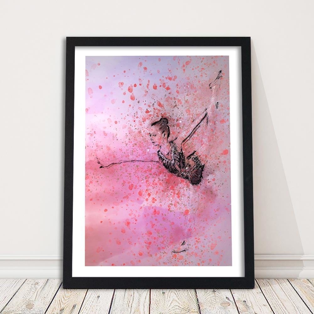 Glezna melnā rāmī - Dancing Ballerina Abstraction Home Trends