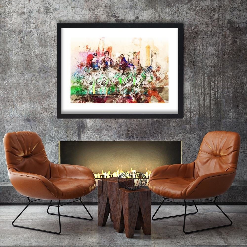Glezna melnā rāmī - Dancing Ballerinas Abstraction Home Trends