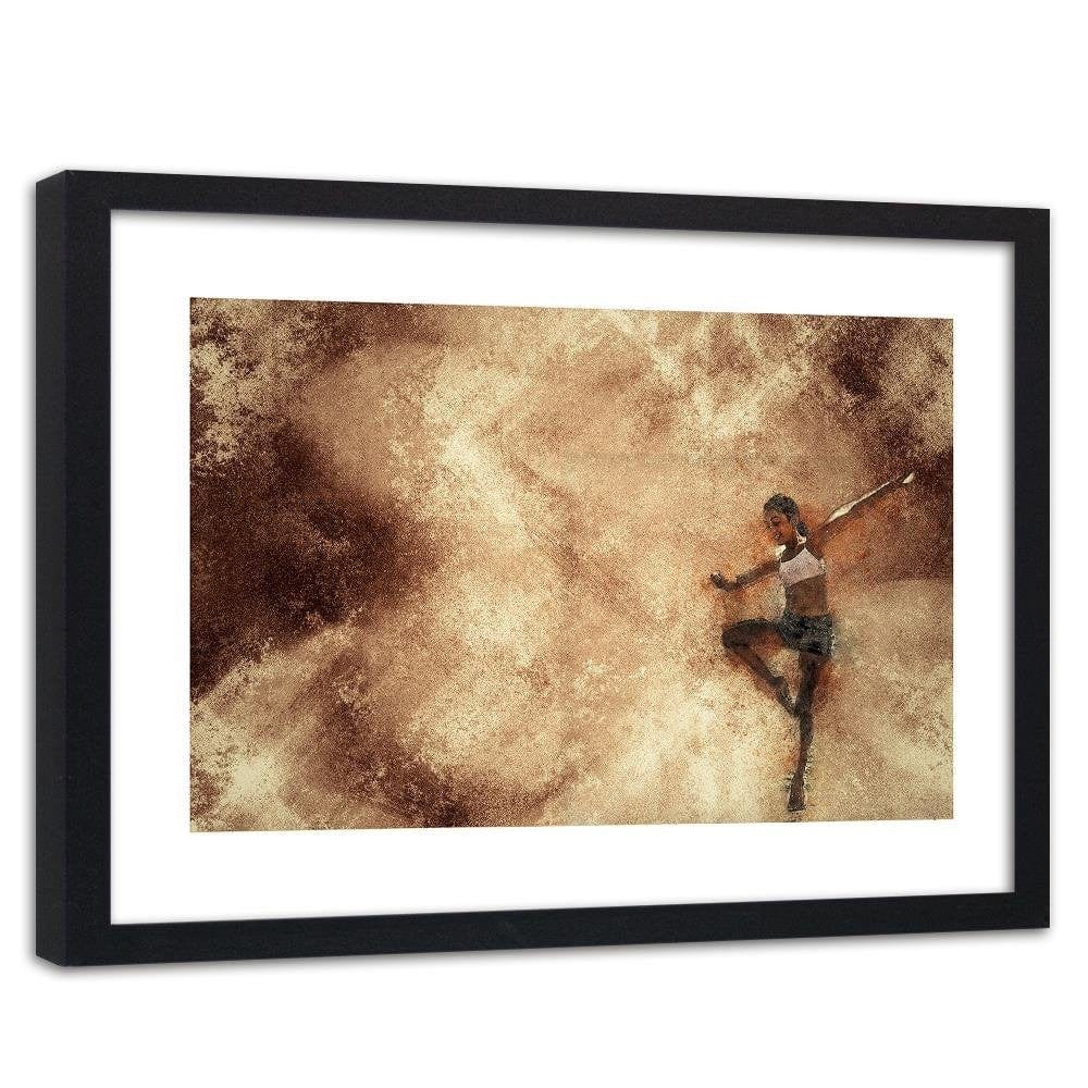 Glezna melnā rāmī - Dancing Girl Abstraction Home Trends