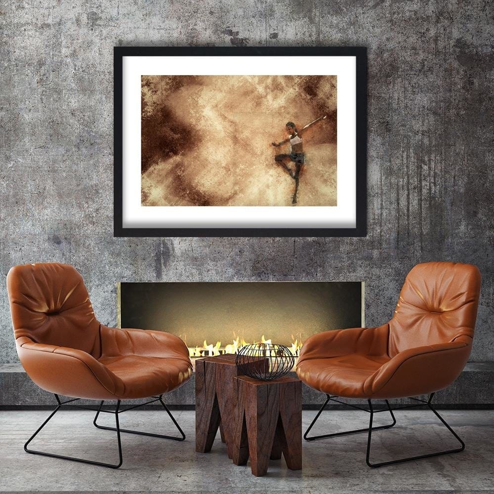 Glezna melnā rāmī - Dancing Girl Abstraction Home Trends