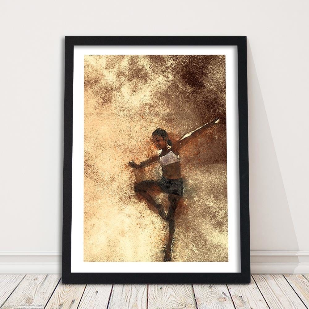 Glezna melnā rāmī - Dancing Girl Abstraction Home Trends