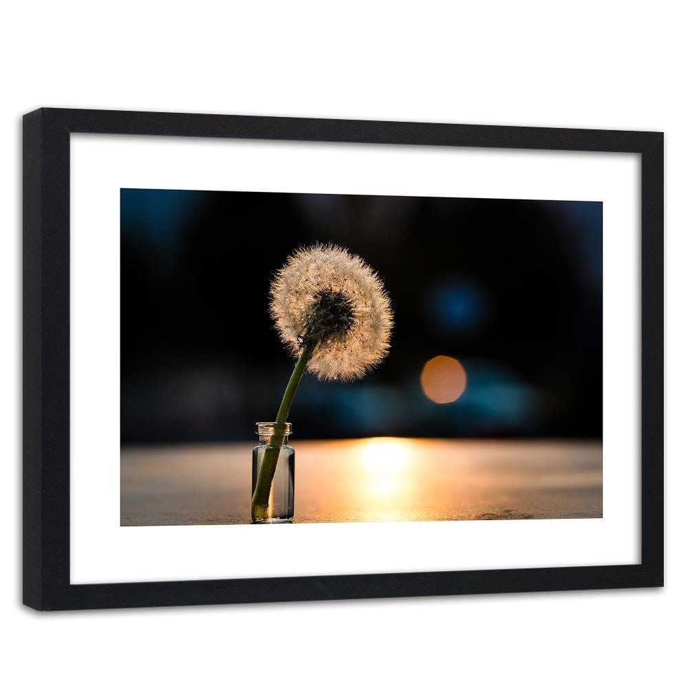 Glezna melnā rāmī - Dandelion In A Vase Home Trends