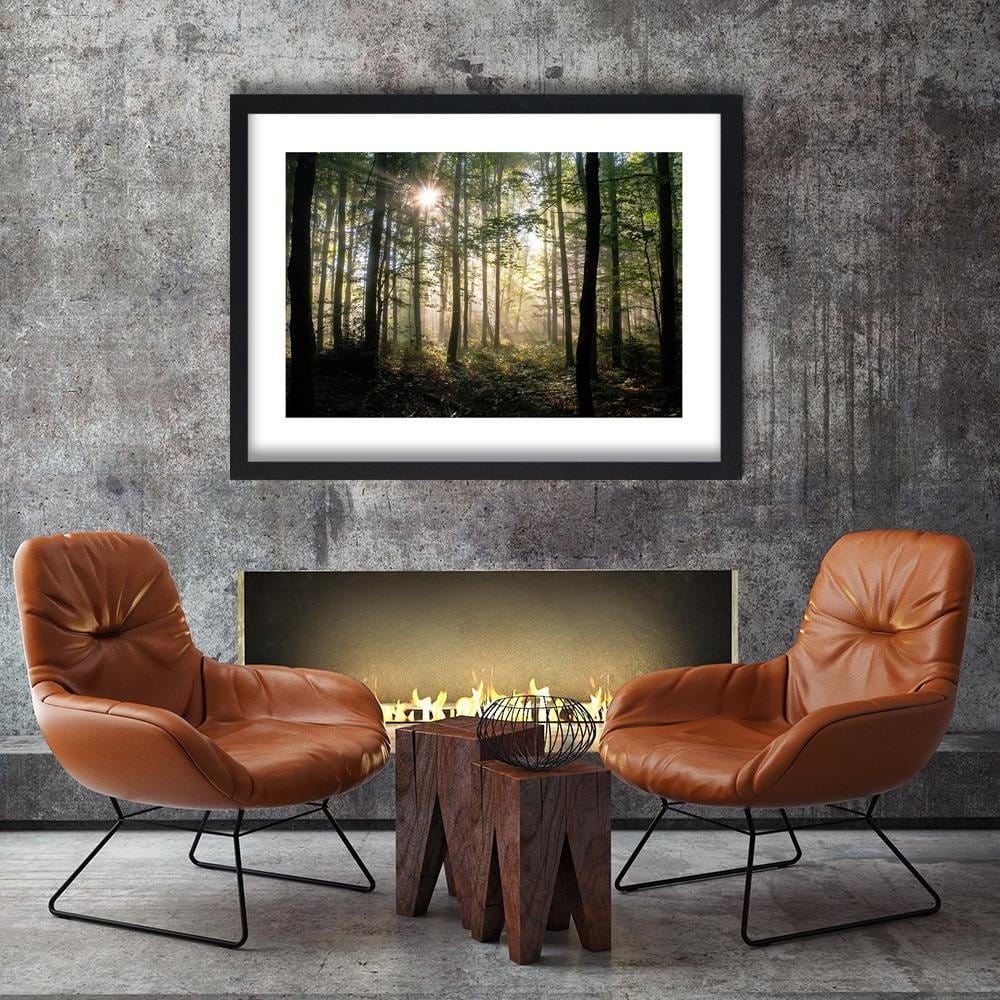 Glezna melnā rāmī - Dark Dense Forest Home Trends