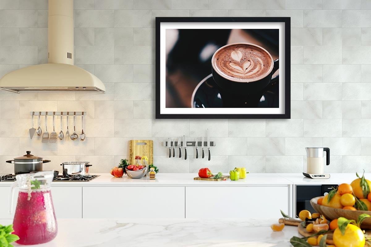 Glezna melnā rāmī - Decoration Coffee Home Trends