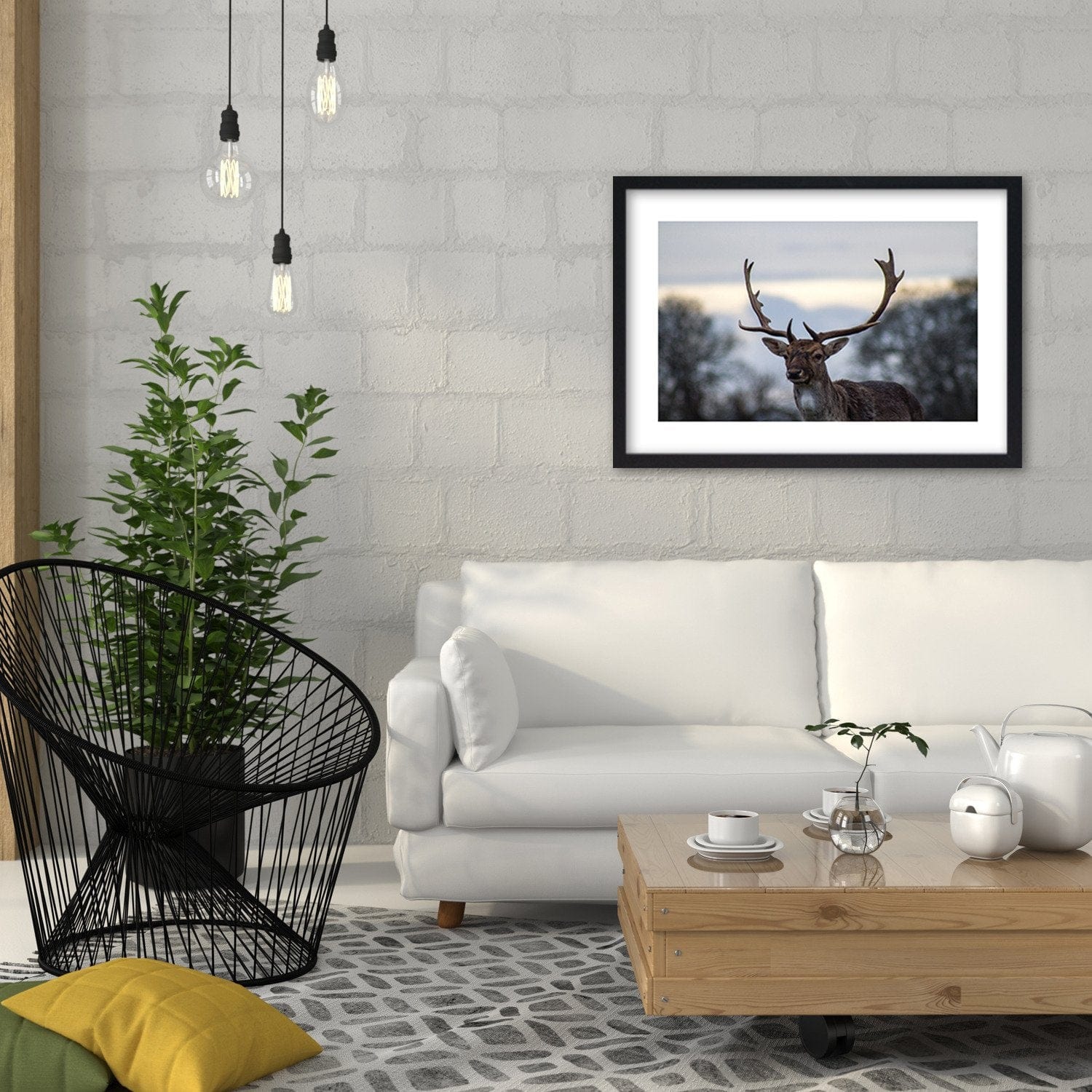 Glezna melnā rāmī - Deer Home Trends
