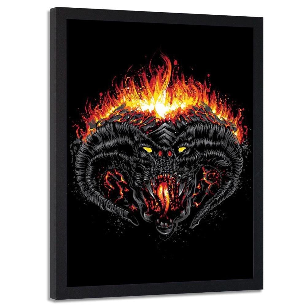 Glezna melnā rāmī - Demon Of Morgoth Black Home Trends