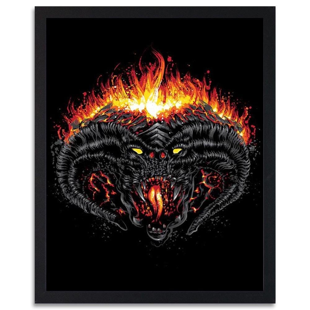 Glezna melnā rāmī - Demon Of Morgoth Black Home Trends