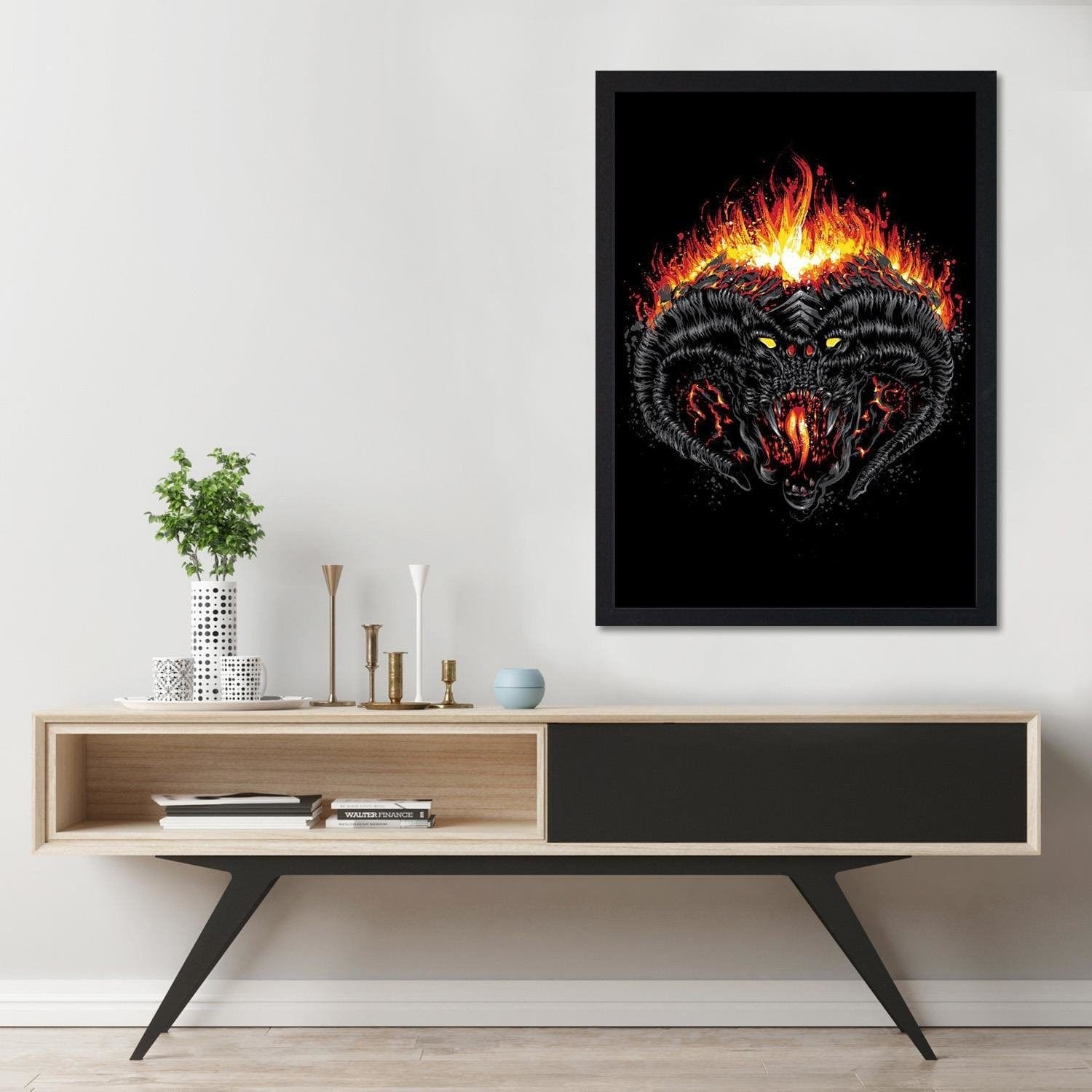 Glezna melnā rāmī - Demon Of Morgoth Black Home Trends