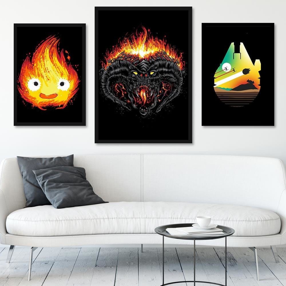 Glezna melnā rāmī - Demon Of Morgoth Black Home Trends