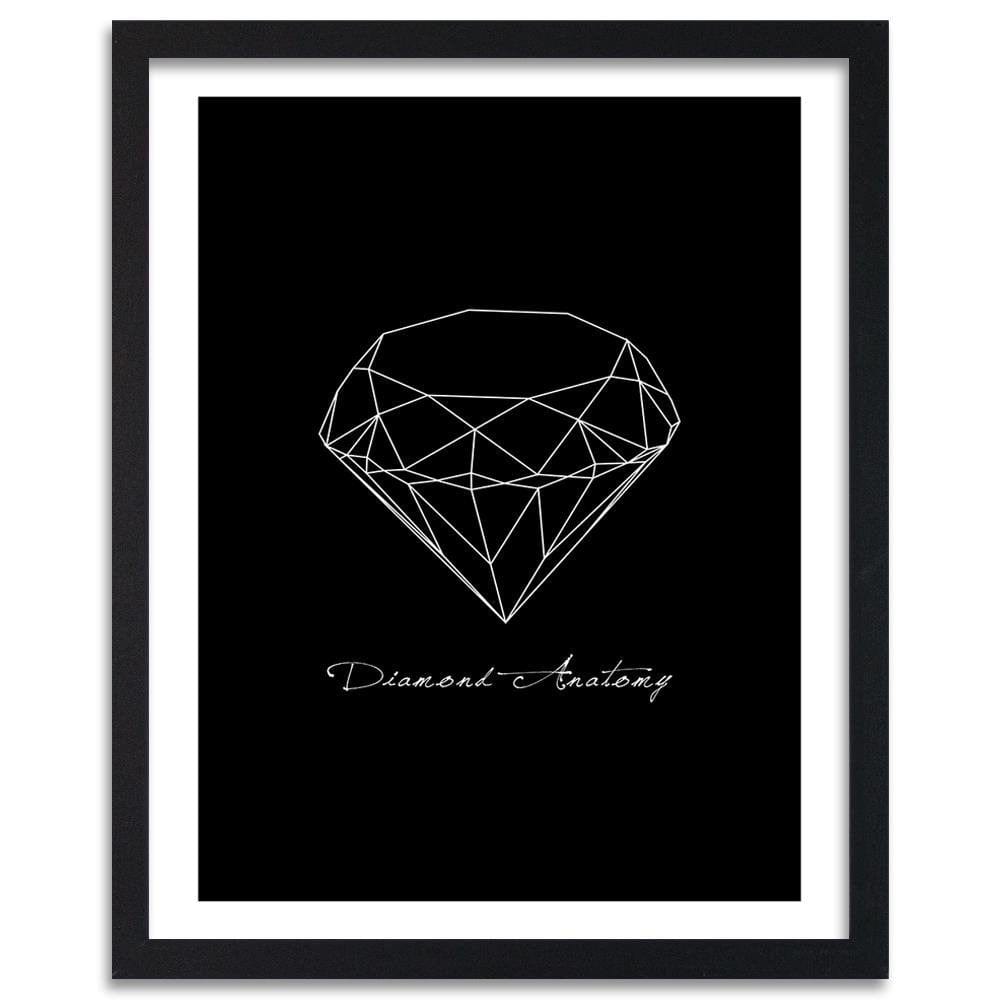 Glezna melnā rāmī - Diamond Anatomy Home Trends