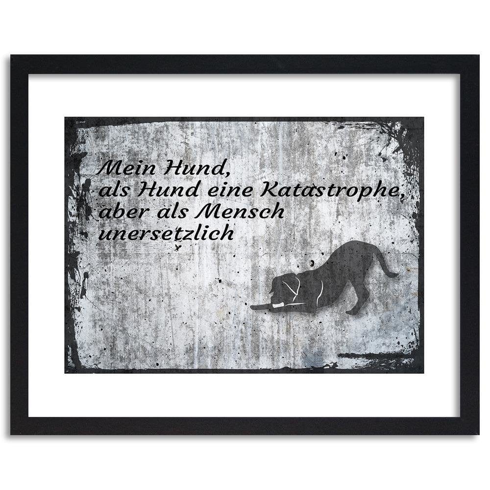 Glezna melnā rāmī - Dog Operative Part Of The Vintage Home Trends