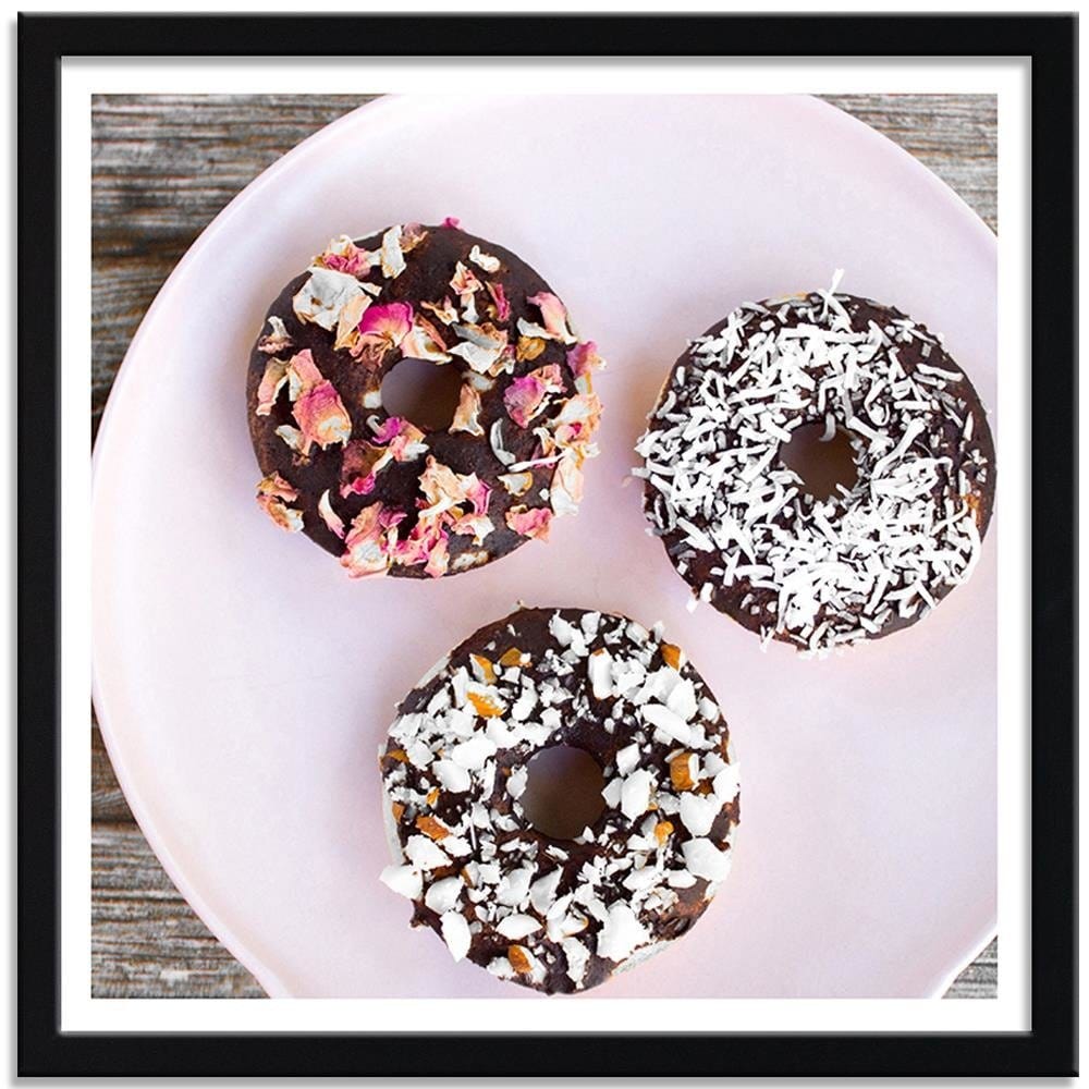 Glezna melnā rāmī - Donuts On A Plate 2 Home Trends