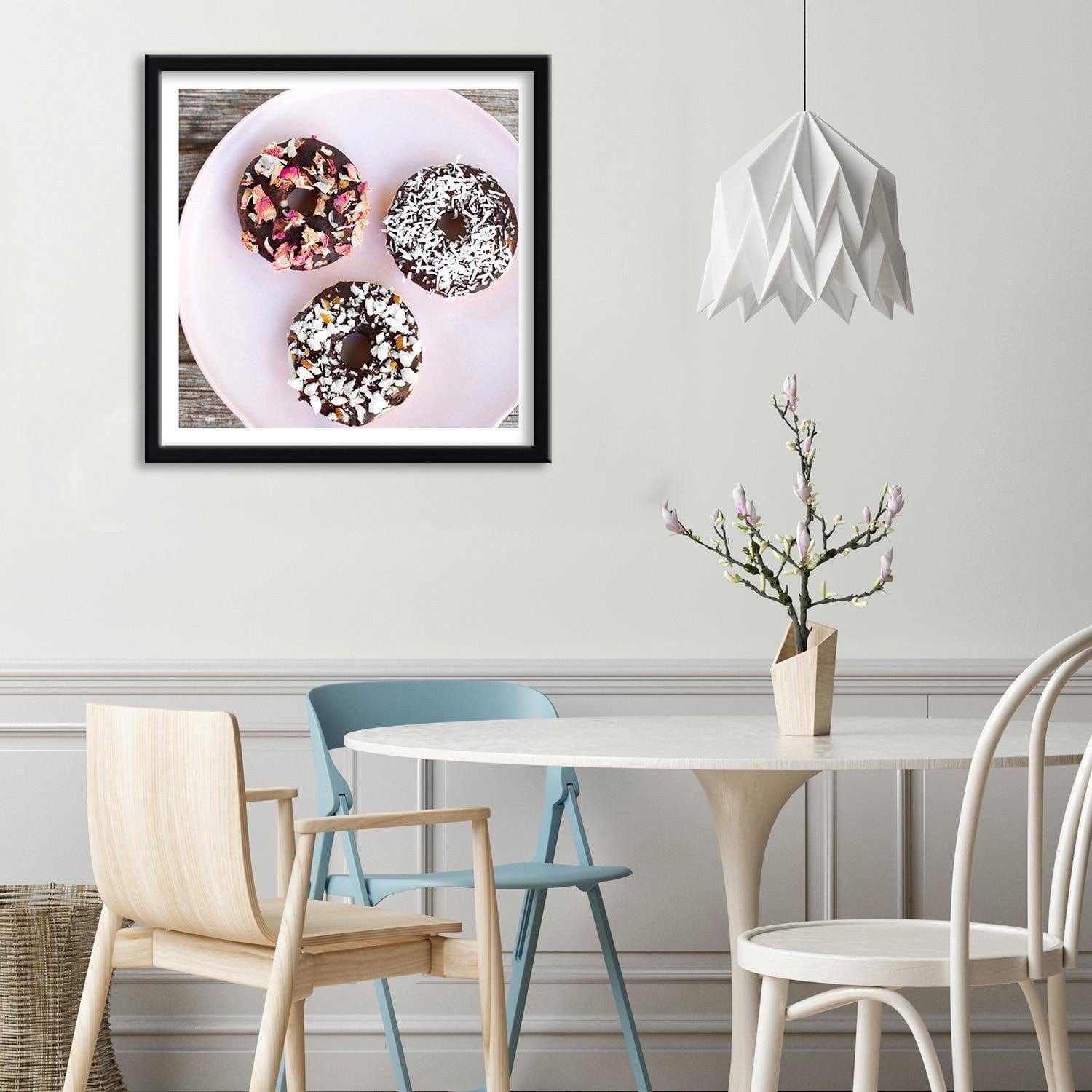 Glezna melnā rāmī - Donuts On A Plate 2 Home Trends