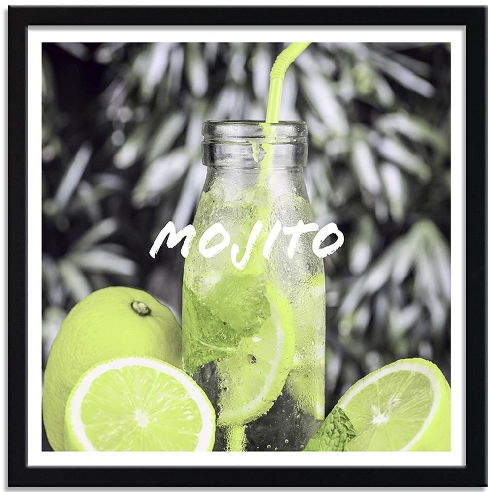 Glezna melnā rāmī - Drink And Lemon 3 Home Trends
