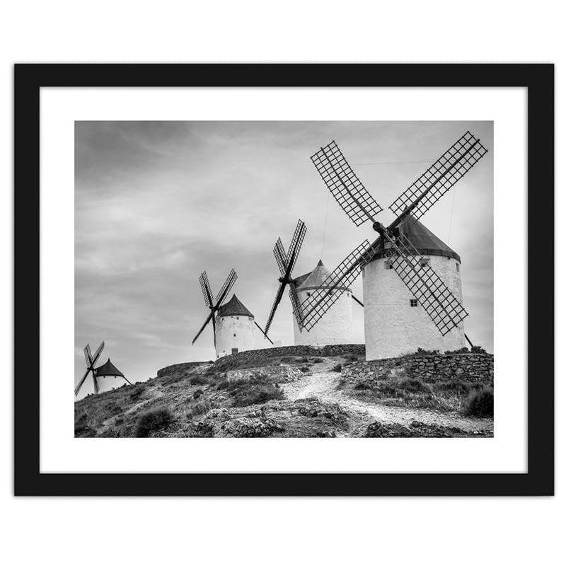 Glezna melnā rāmī - Dutch windmills Home Trends