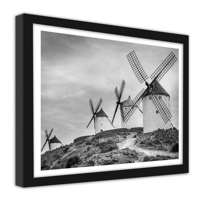 Glezna melnā rāmī - Dutch windmills Home Trends