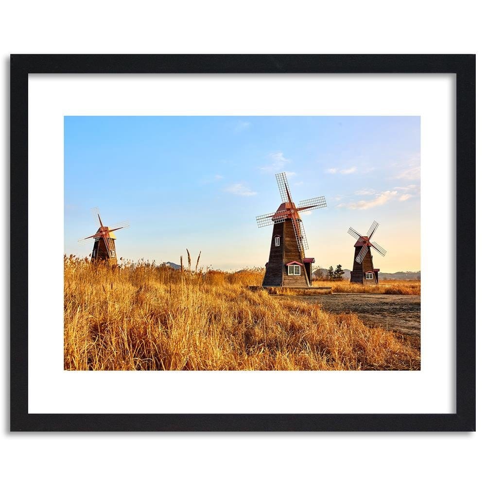 Glezna melnā rāmī - Dutch Windmills Home Trends