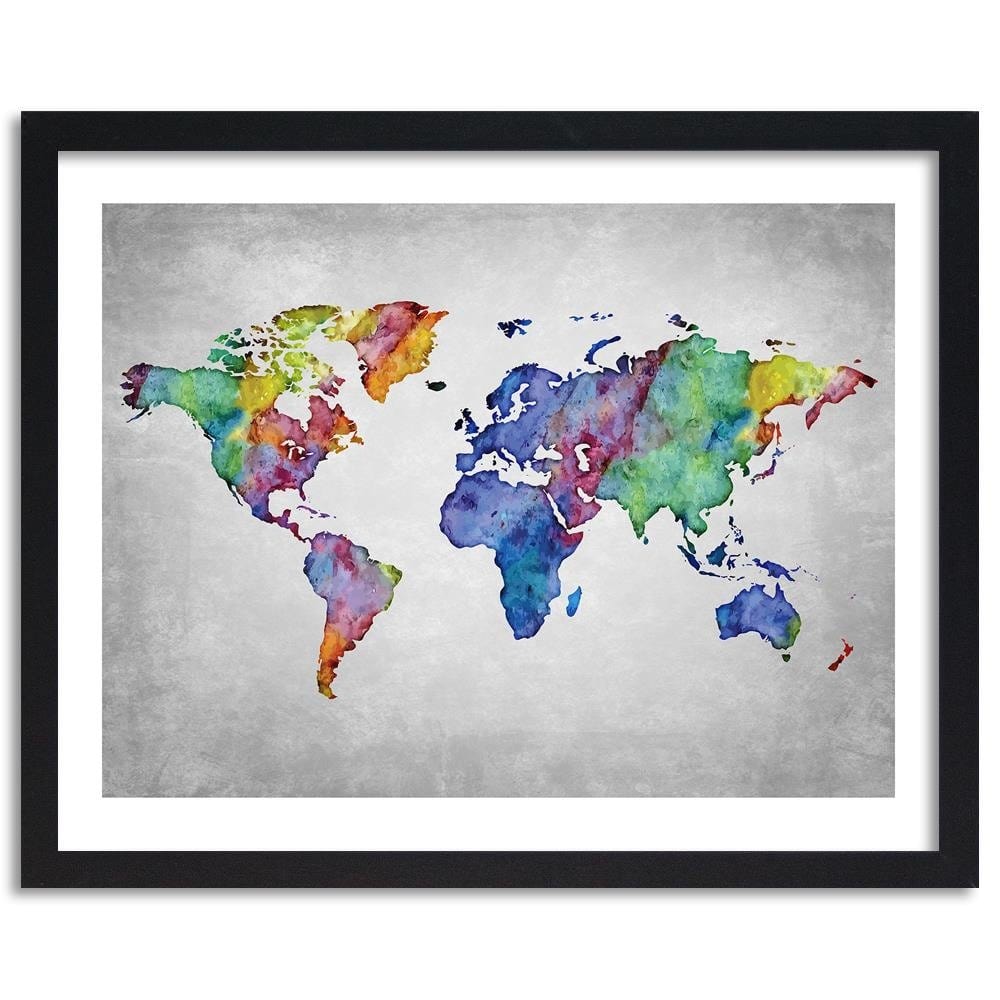 Glezna melnā rāmī - Ed World Map Home Trends