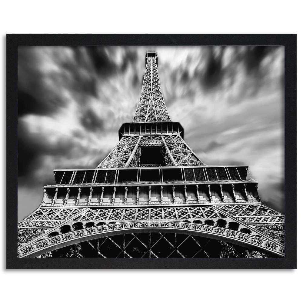 Glezna melnā rāmī - Eiffel Tower Black And White Home Trends