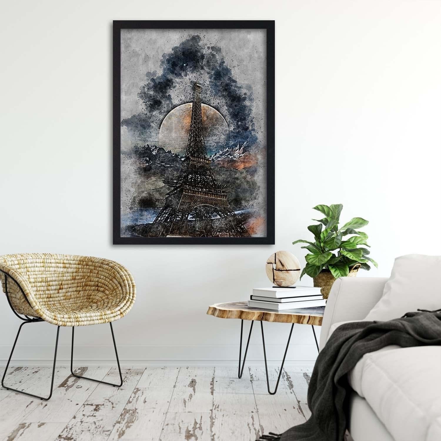 Glezna melnā rāmī - Eiffel Tower Home Trends
