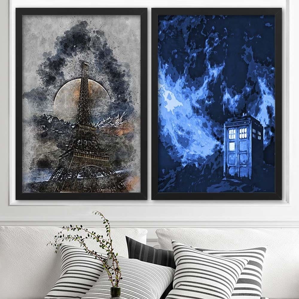 Glezna melnā rāmī - Eiffel Tower Home Trends