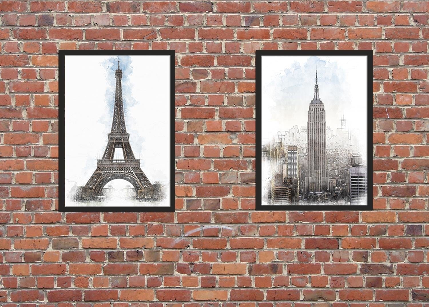 Glezna melnā rāmī - Empire State Building Image Brown Home Trends