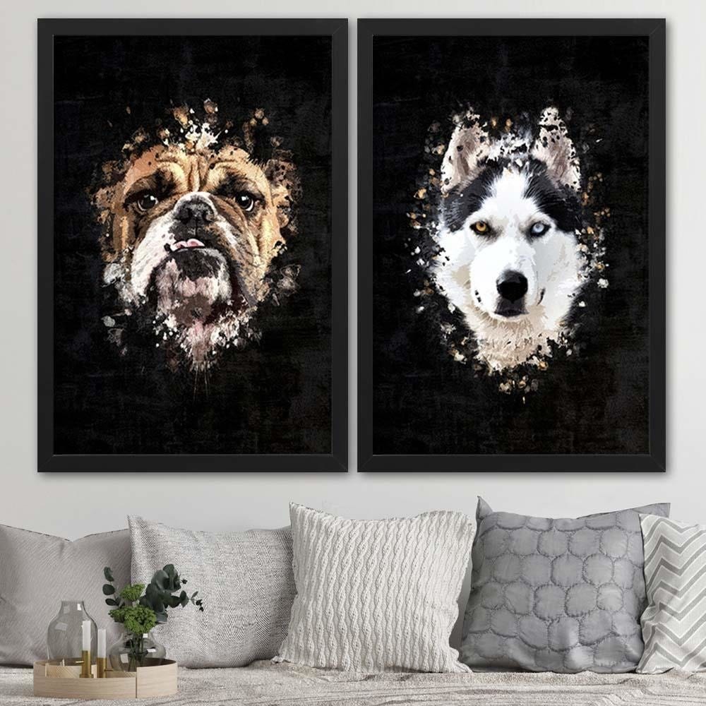 Glezna melnā rāmī - English Bulldog Home Trends