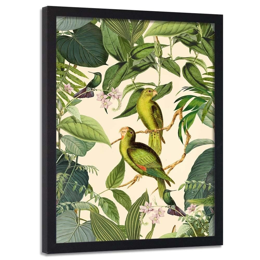 Glezna melnā rāmī - Exotic Birds Home Trends