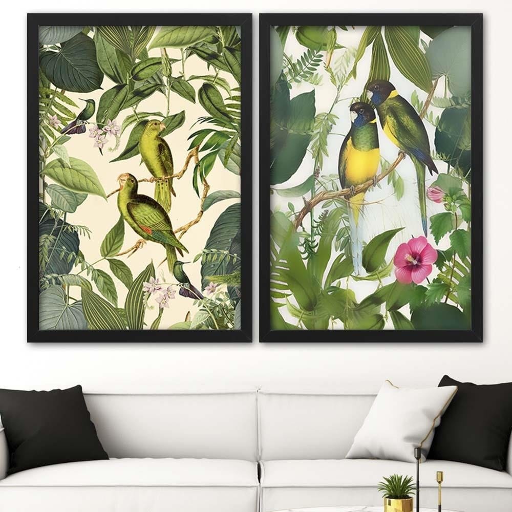 Glezna melnā rāmī - Exotic Birds Home Trends