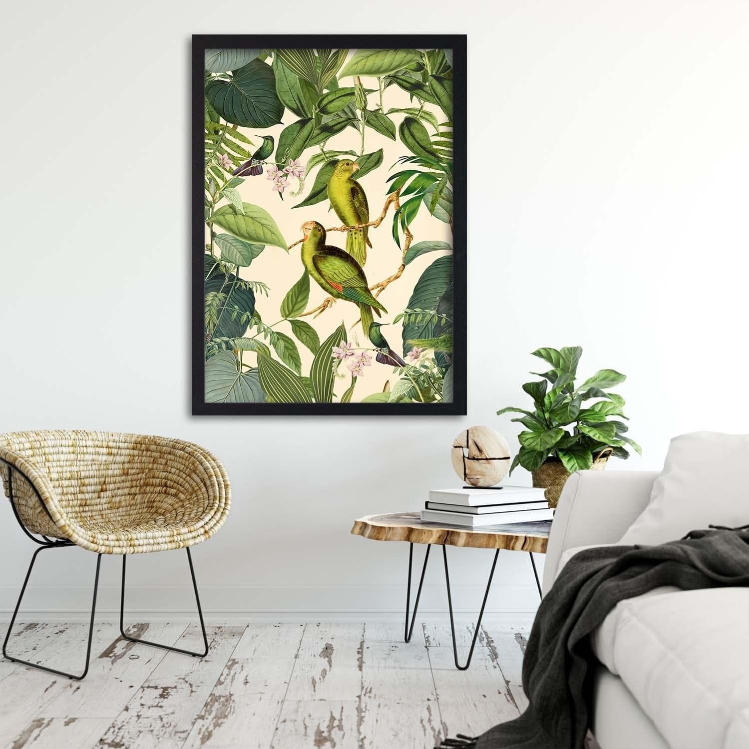 Glezna melnā rāmī - Exotic Birds Home Trends