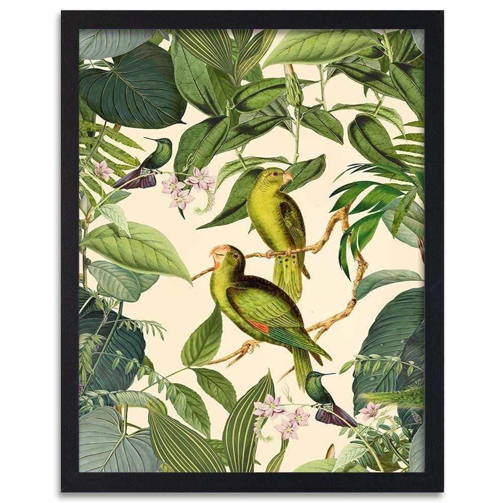 Glezna melnā rāmī - Exotic Birds Home Trends