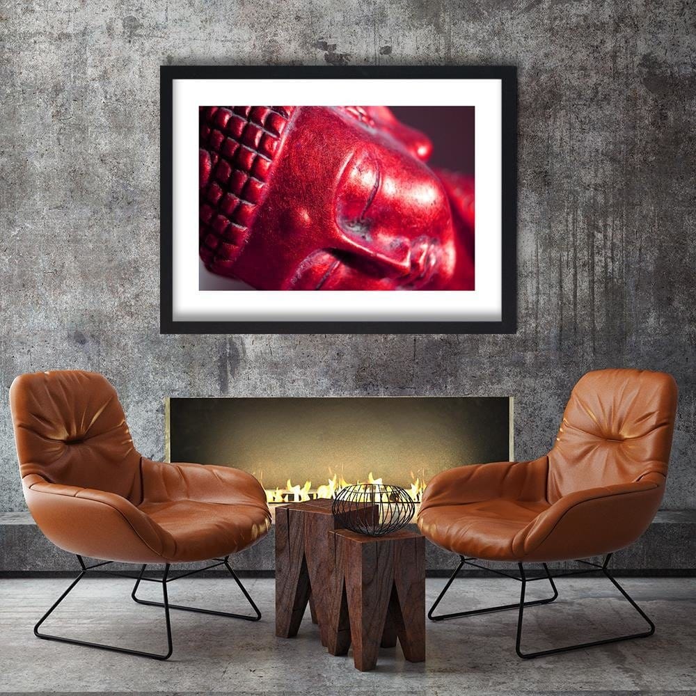 Glezna melnā rāmī - Face Sleeping Buddha Home Trends