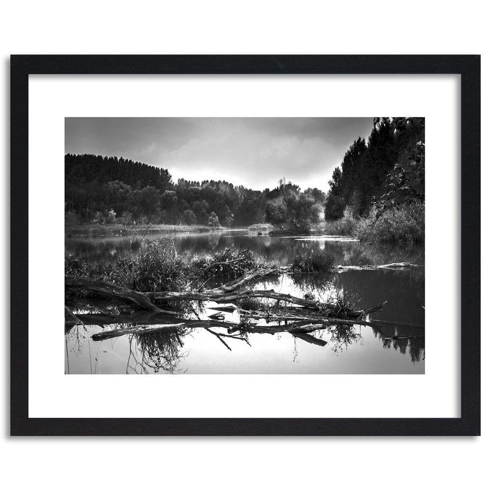 Glezna melnā rāmī - Fallen Tree In The Lake 2 Home Trends