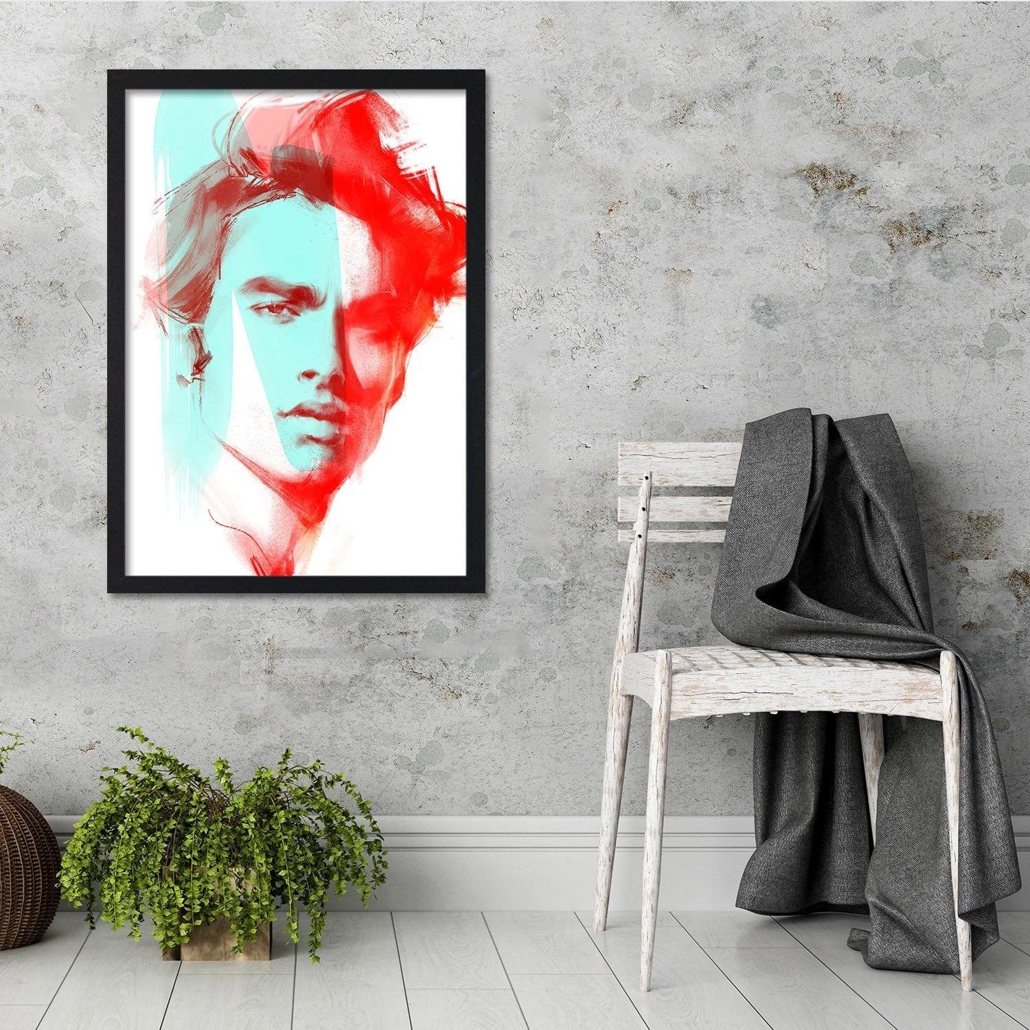 Glezna melnā rāmī - Fashion Artwork Red Home Trends