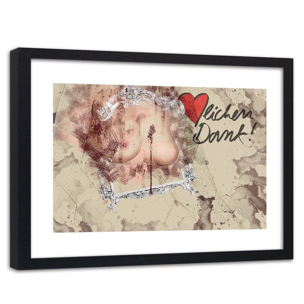 Glezna melnā rāmī - Feminine Bust Abstraction Home Trends