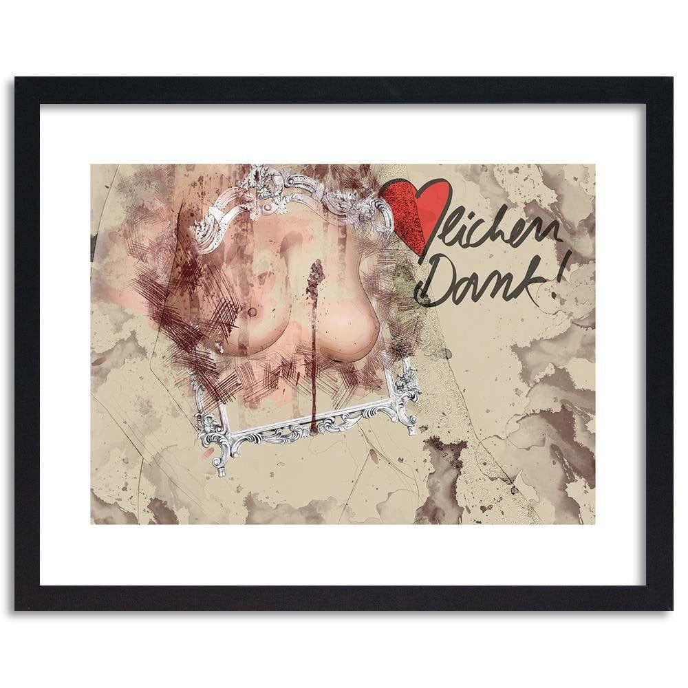 Glezna melnā rāmī - Feminine Bust Abstraction Home Trends