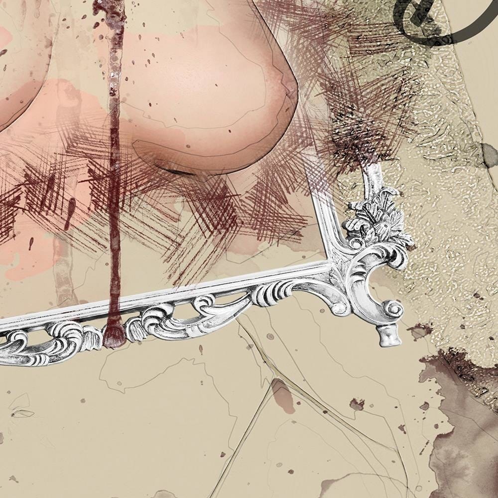 Glezna melnā rāmī - Feminine Bust Abstraction Home Trends