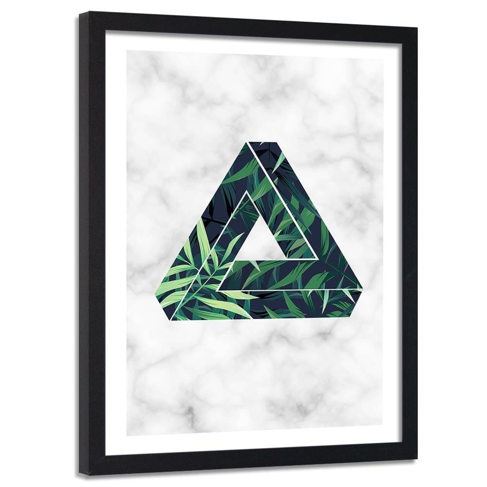 Glezna melnā rāmī - Fern Leaf Abstract In Character Home Trends