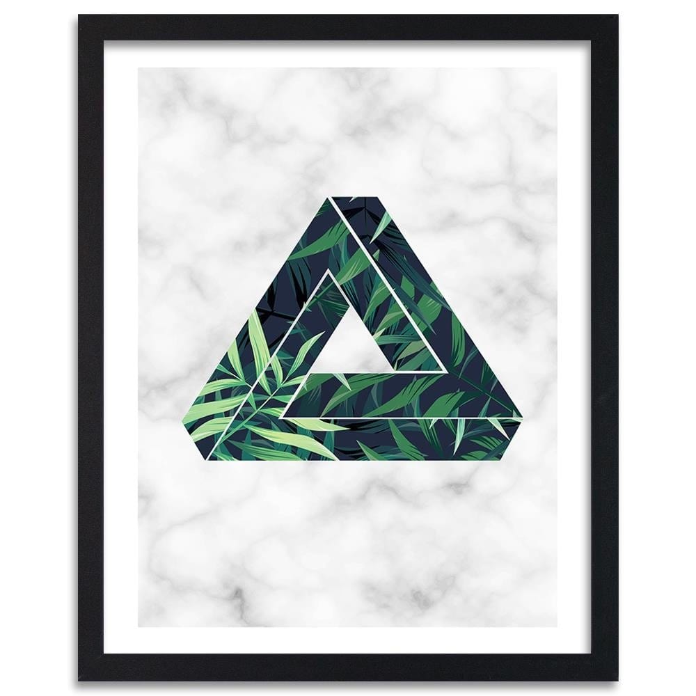 Glezna melnā rāmī - Fern Leaf Abstract In Character Home Trends