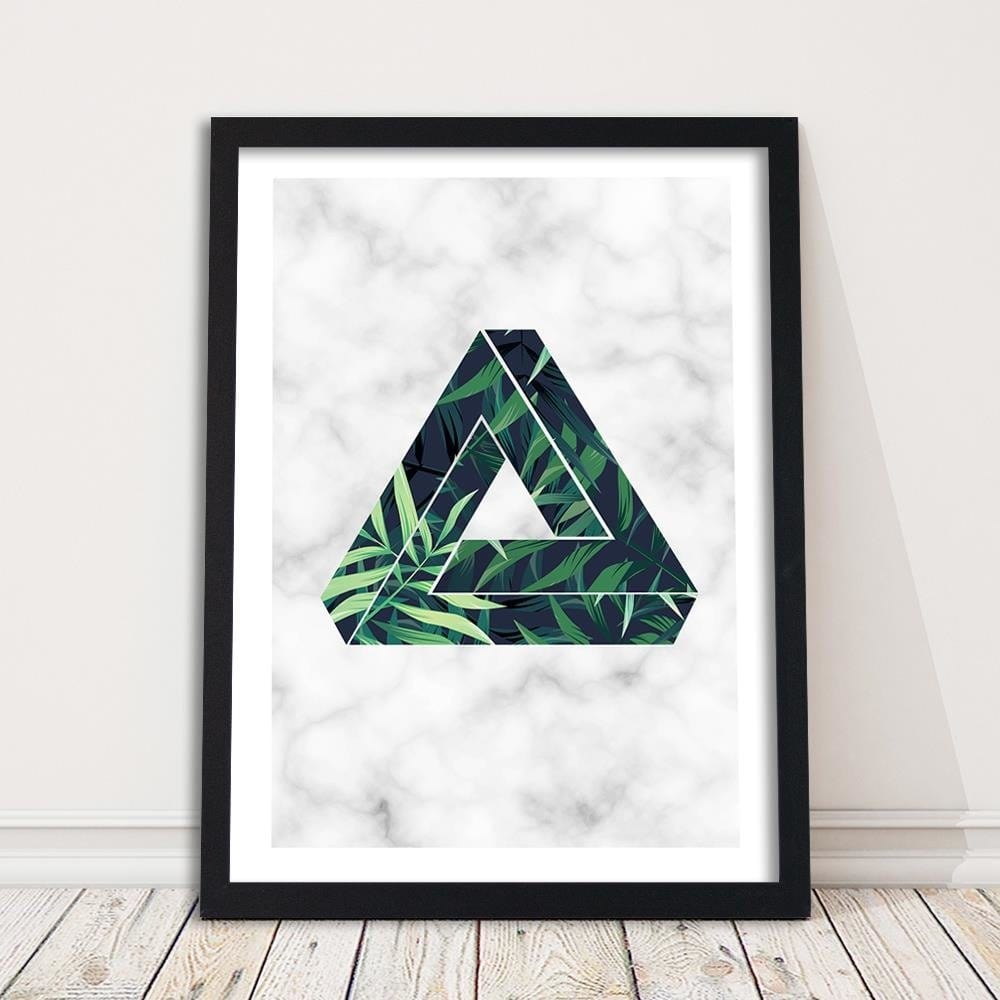 Glezna melnā rāmī - Fern Leaf Abstract In Character Home Trends