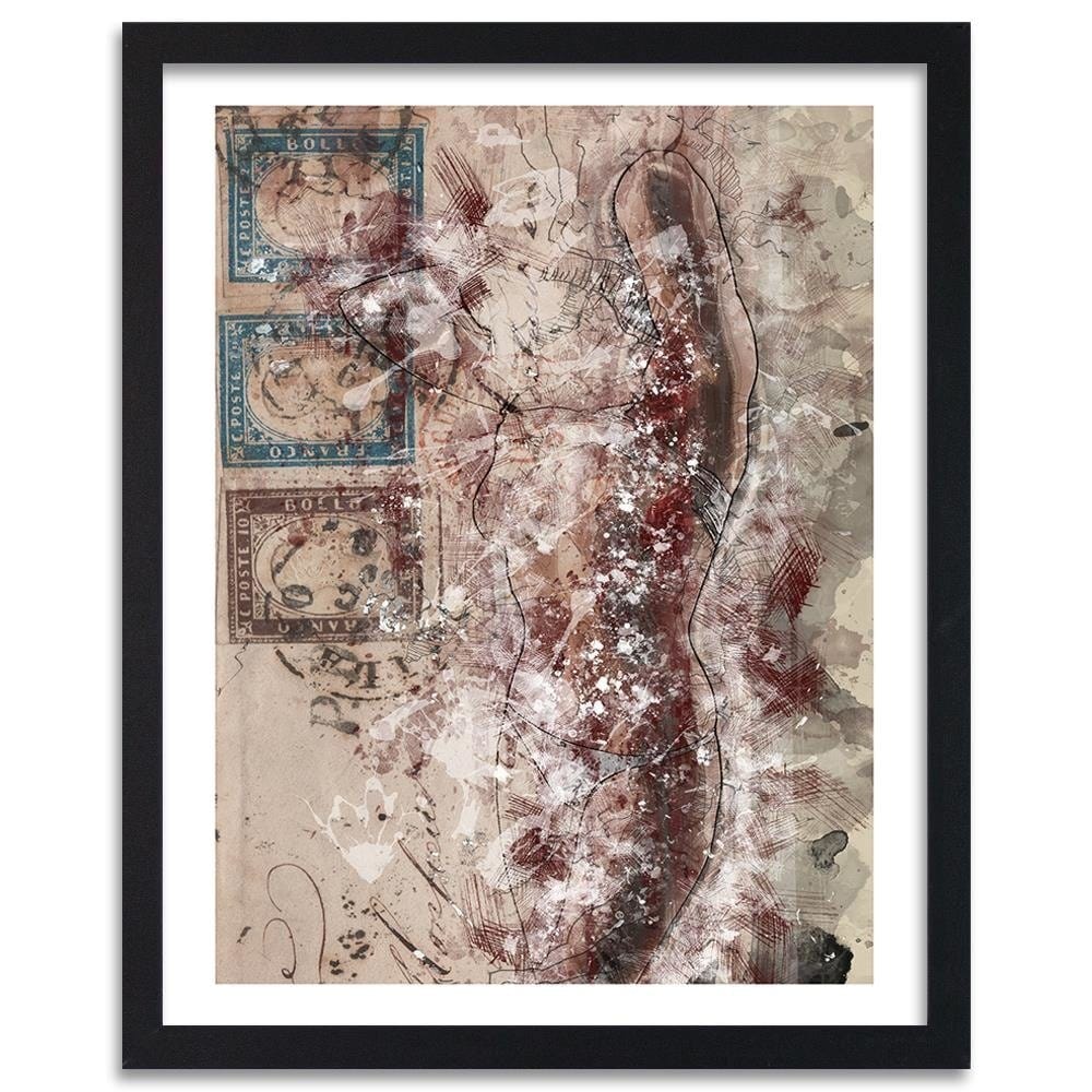 Glezna melnā rāmī - Figure Women Abstraction Home Trends