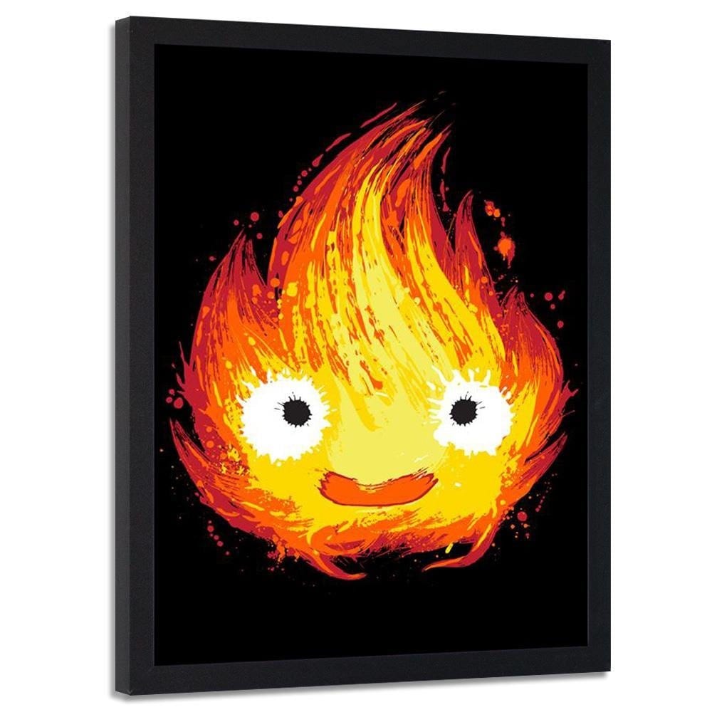 Glezna melnā rāmī - Fire Spirit Ghost Red Home Trends